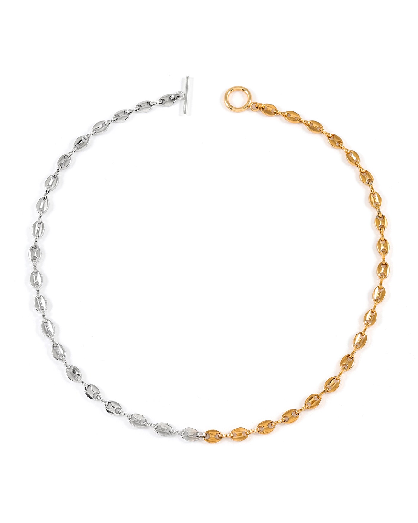Dyade | Two-Tone Coffee Bean Chain Necklace | wellDunn jewelry