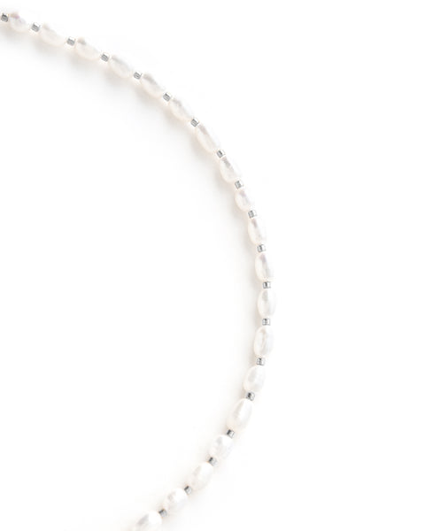 Filet | Silver Short Natural Pearl Necklace | wellDunn jewelry