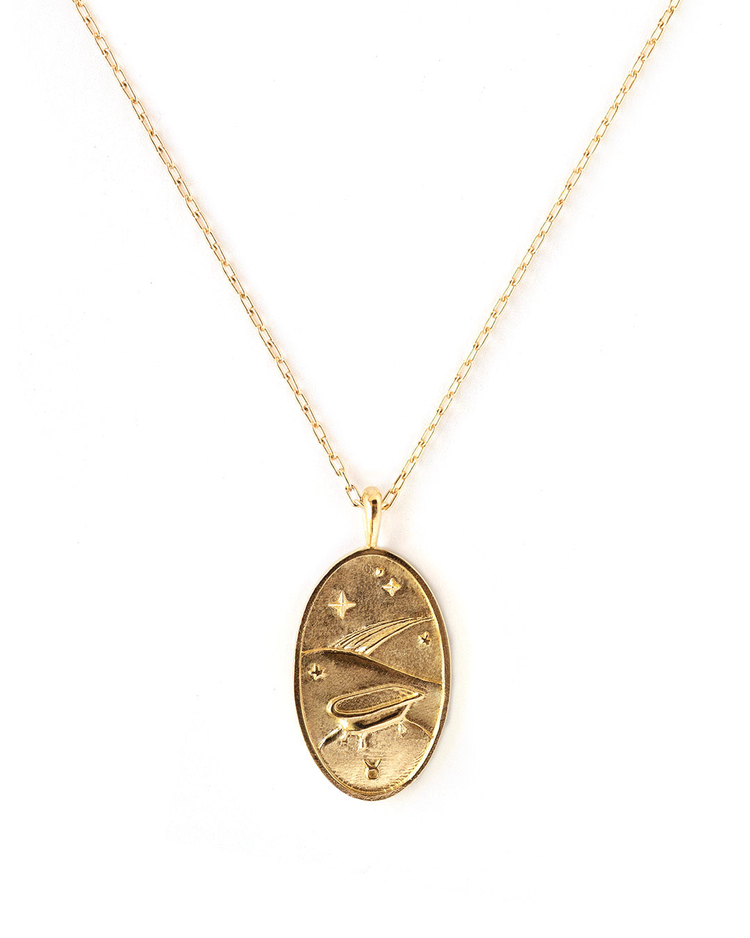 Taurus Gold Zodiac Necklace wellDunn jewelry - Main Image