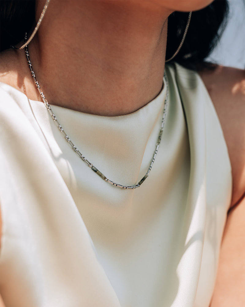 Sofie | Silver Chain And Stones Necklace