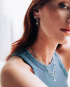 Drop | Silver Chain And Stones Earrings