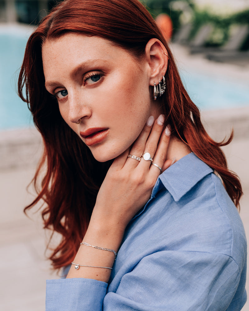 Oculus | Silver Chunky Dome Hoop Earrings