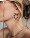 Gemma | Silver Pendants And Stones Hoop Earrings