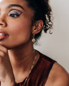Renaud | Gold Hoops And Crystals Earrings