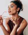 Renaud | Gold Hoops And Crystals Earrings