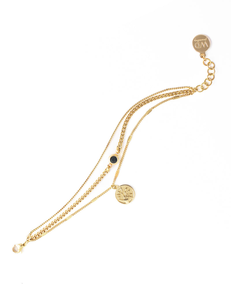 Beryl | Gold Multi-Strands Charm Bracelet
