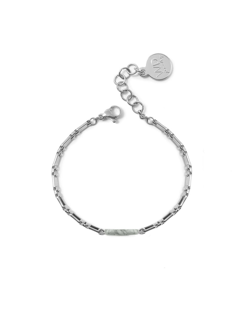 Column | Silver Chain And Stones Bracelet