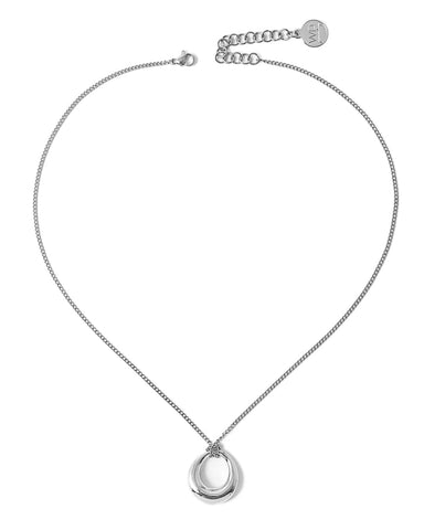 Nerite | Silver Lariat With Shell Paillette Necklace