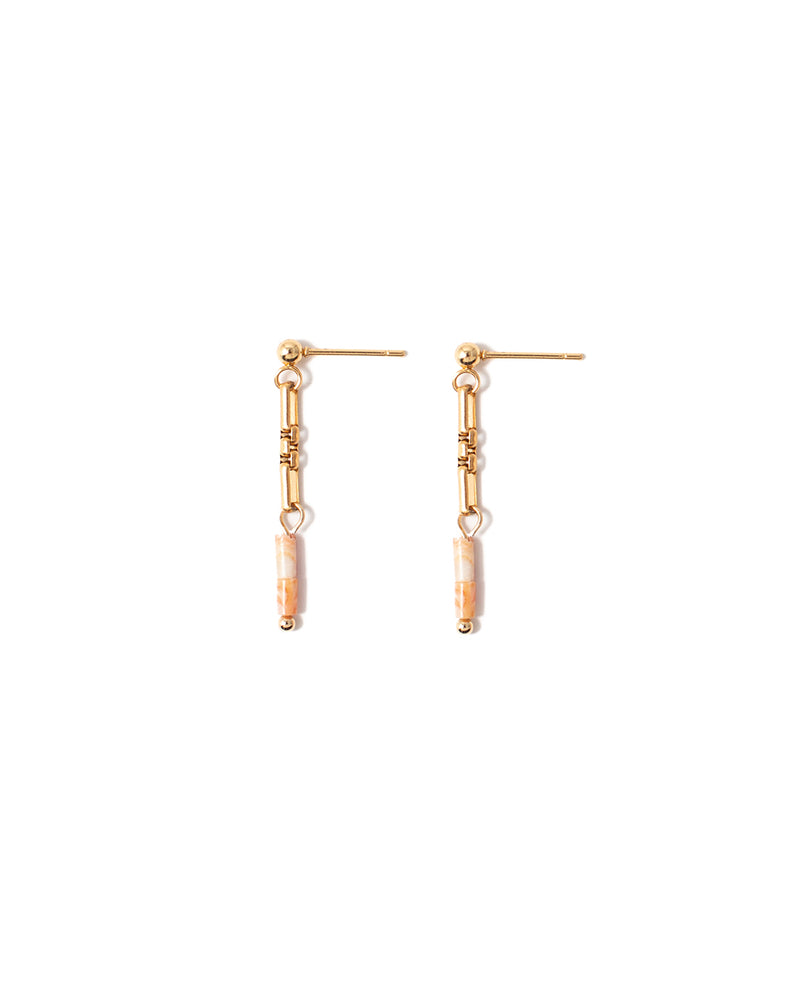Drop | Gold Chain And Stones Earrings