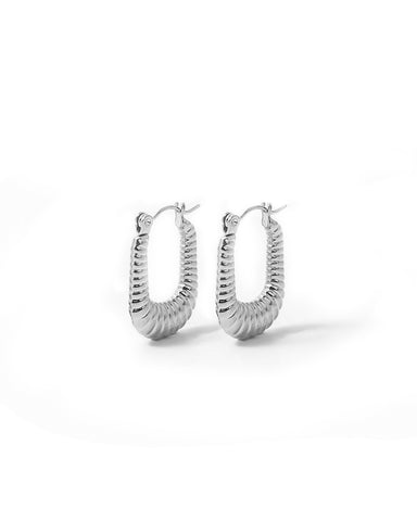Ovio | Gold Flat Oval Hoop Earrings