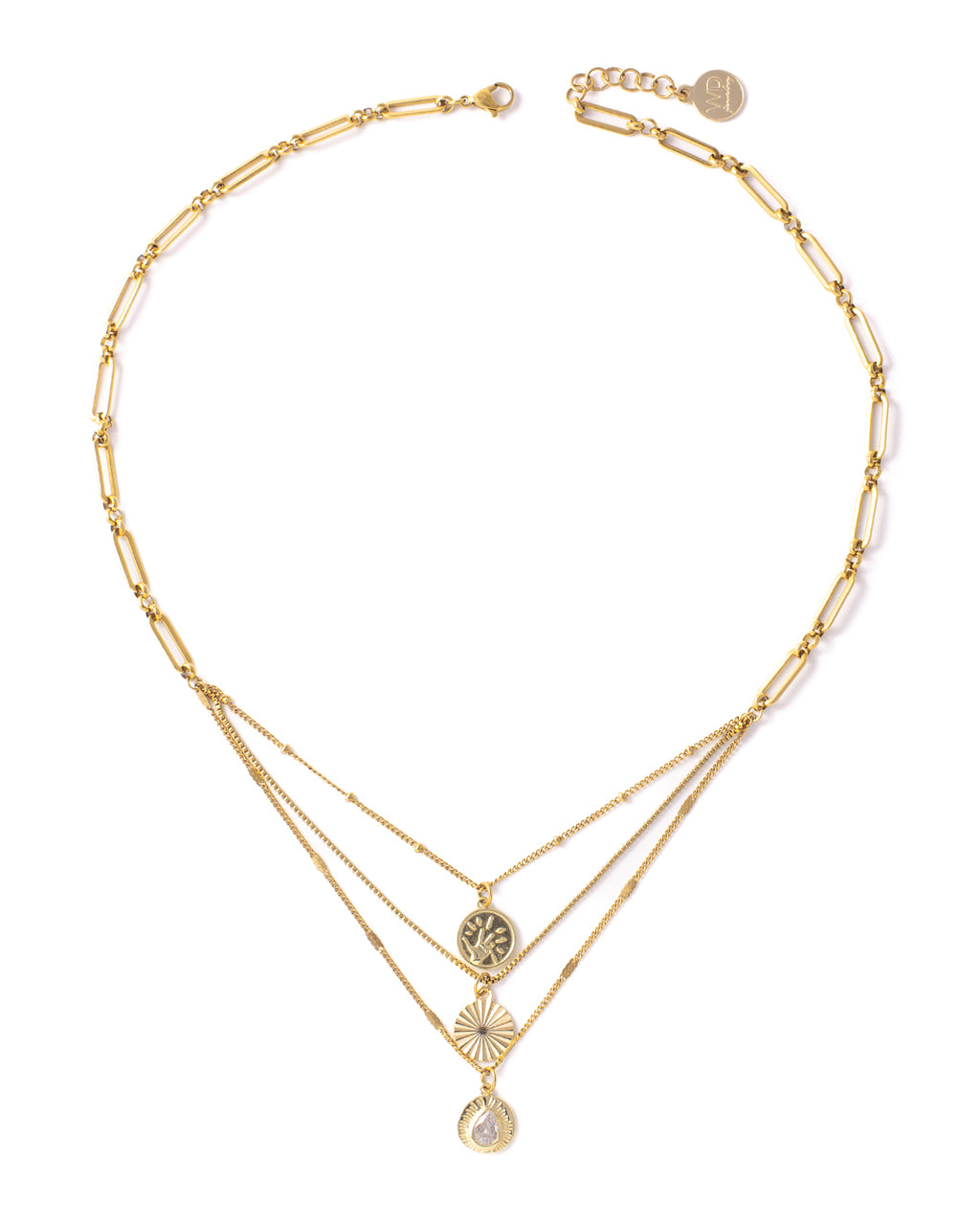 Groove | Gold Charms Trio Necklace