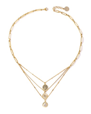 Donovan | Gold Beads And Pendants Layered Necklace