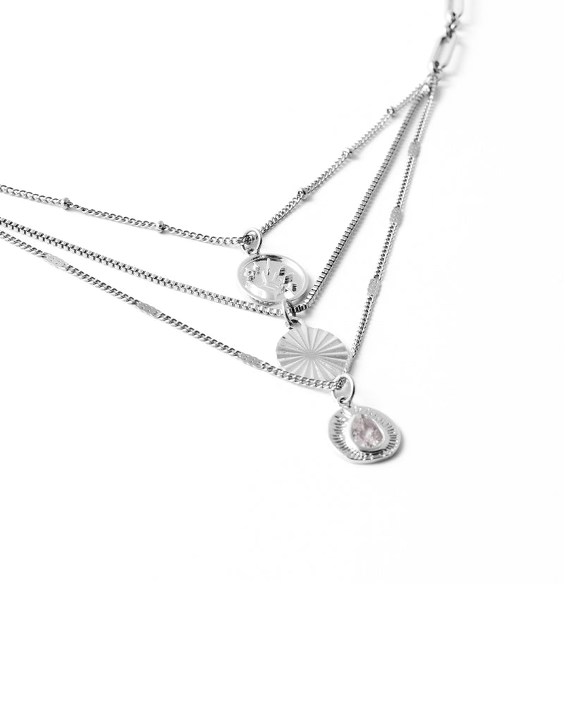 Groove | Silver Charms Trio Necklace