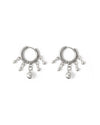 Zeta | Silver Pearl Hoop Earrings