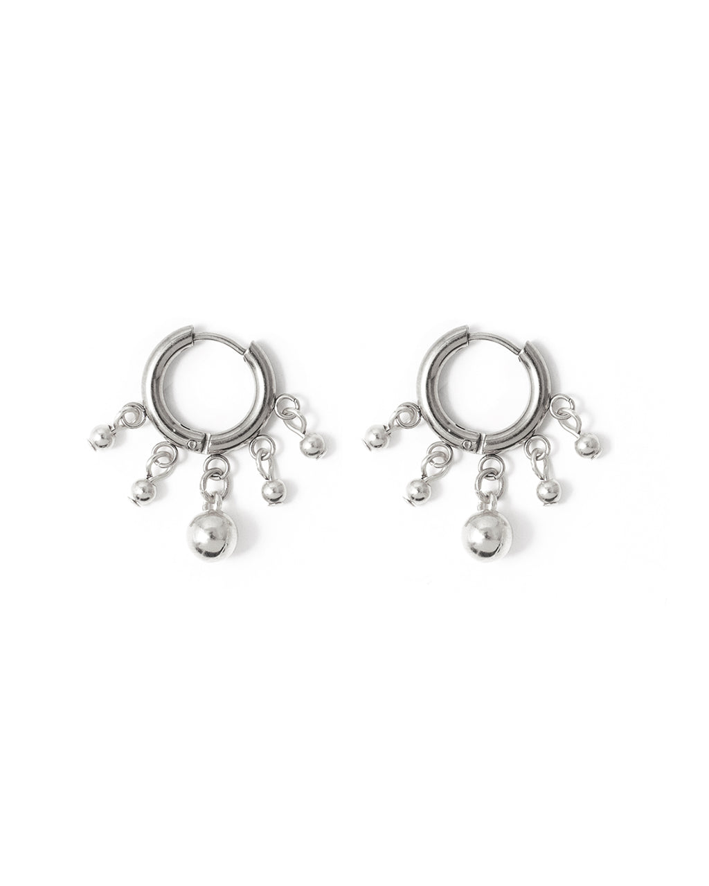 Lorno | Silver Beaded Hoop Earrings