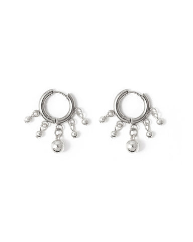 Catherine | Gold Pearl Crystal Hoop Earrings