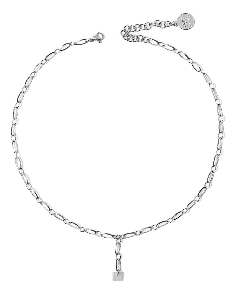 Nerite | Silver Lariat With Shell Paillette Necklace