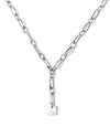 Nerite | Silver Lariat With Shell Paillette Necklace