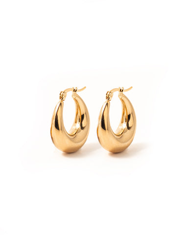 Dylan | Gold Tiny Flat Hoop Earrings