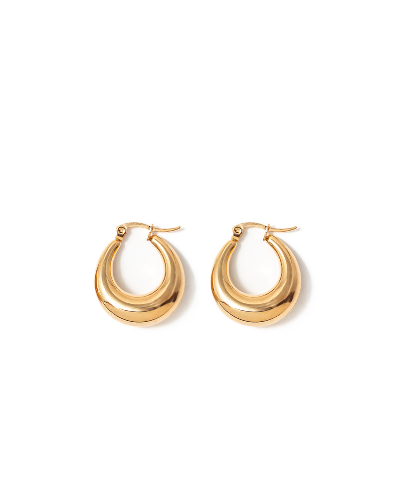 Oculus | Gold Chunky Dome Hoop Earrings