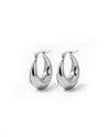 Belle | Silver Beaded Heart Hoop Earrings