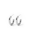 Estelle | Silver Ribbed Oval Hoop Earrings