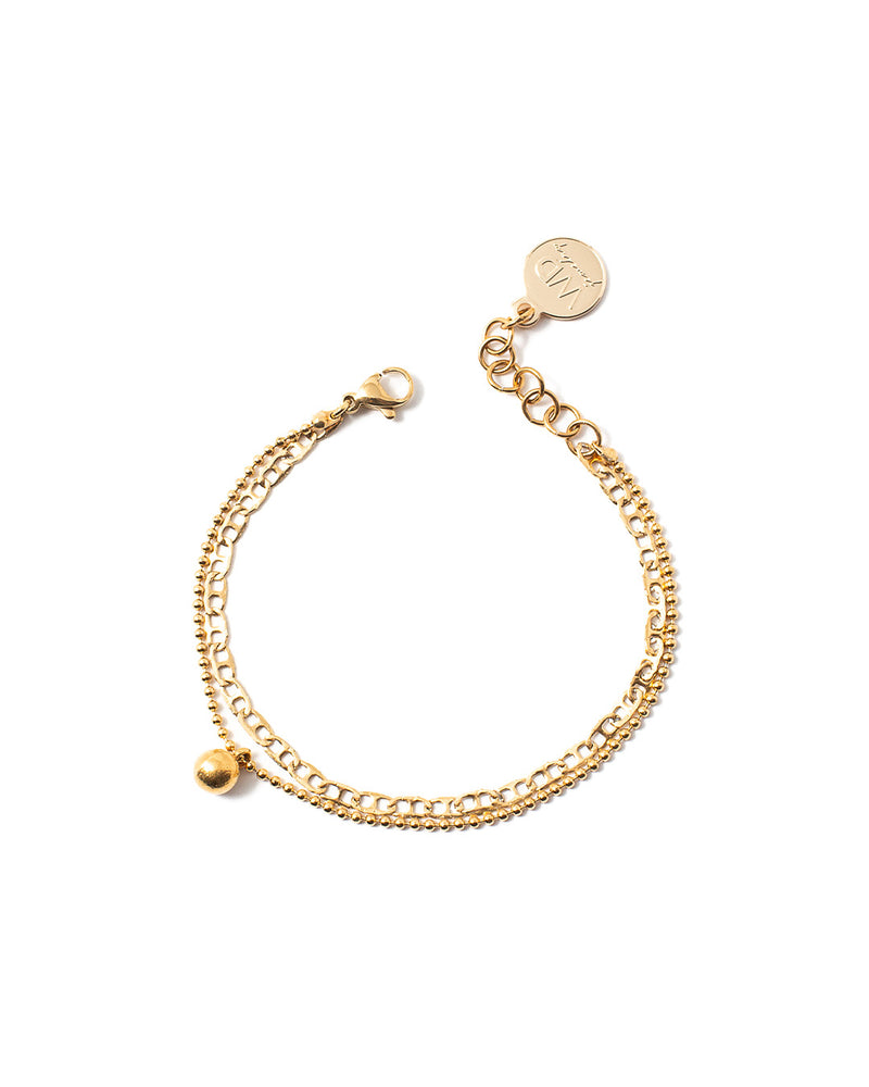 Ryan | Gold Bead And Chain Bracelet