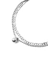 Ryan | Silver Bead And Chain Bracelet