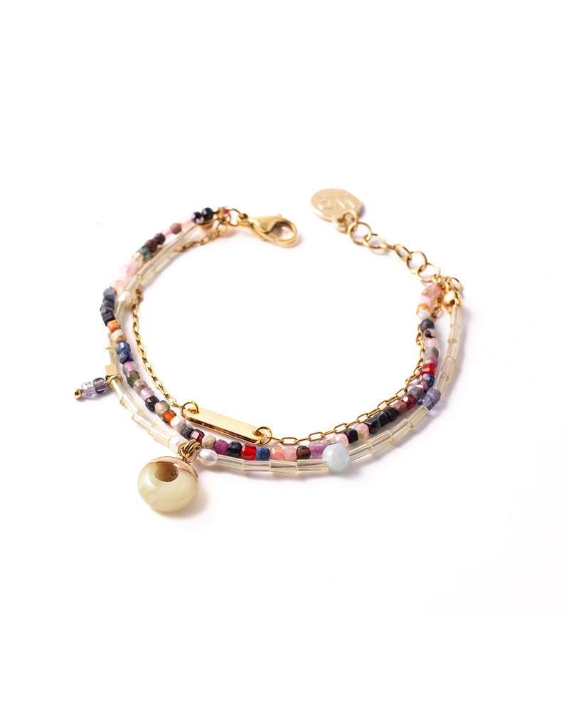 Sixteen | Gold Multi-Strands Stones Bracelet