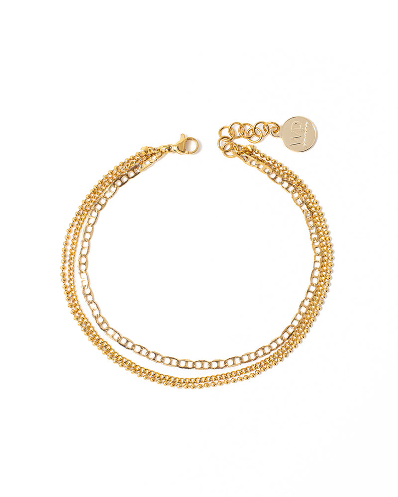 Terzo | Gold Three Chains Anklet