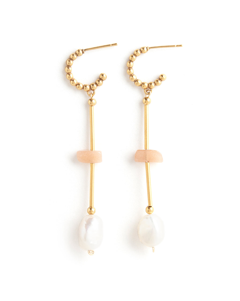 Cabana | Gold Hoops And Pearl Earrings