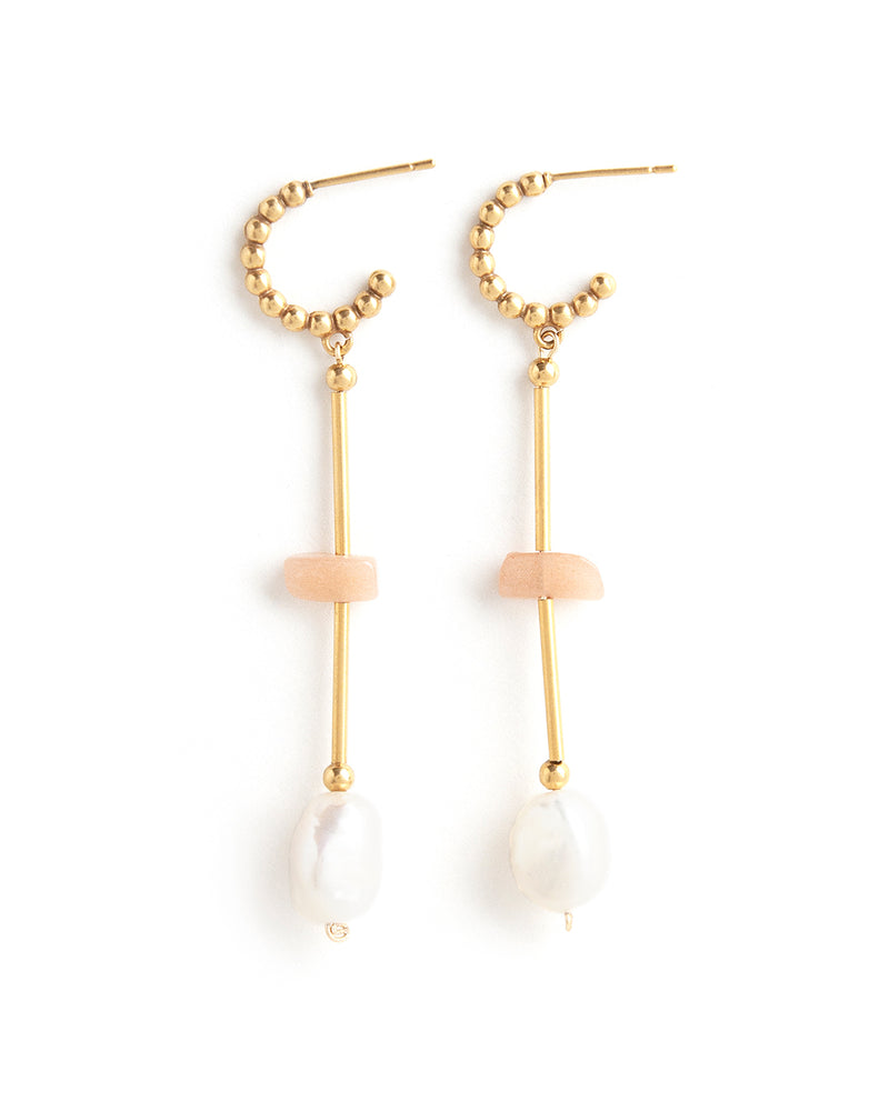 Cabana | Gold Hoops And Pearl Earrings