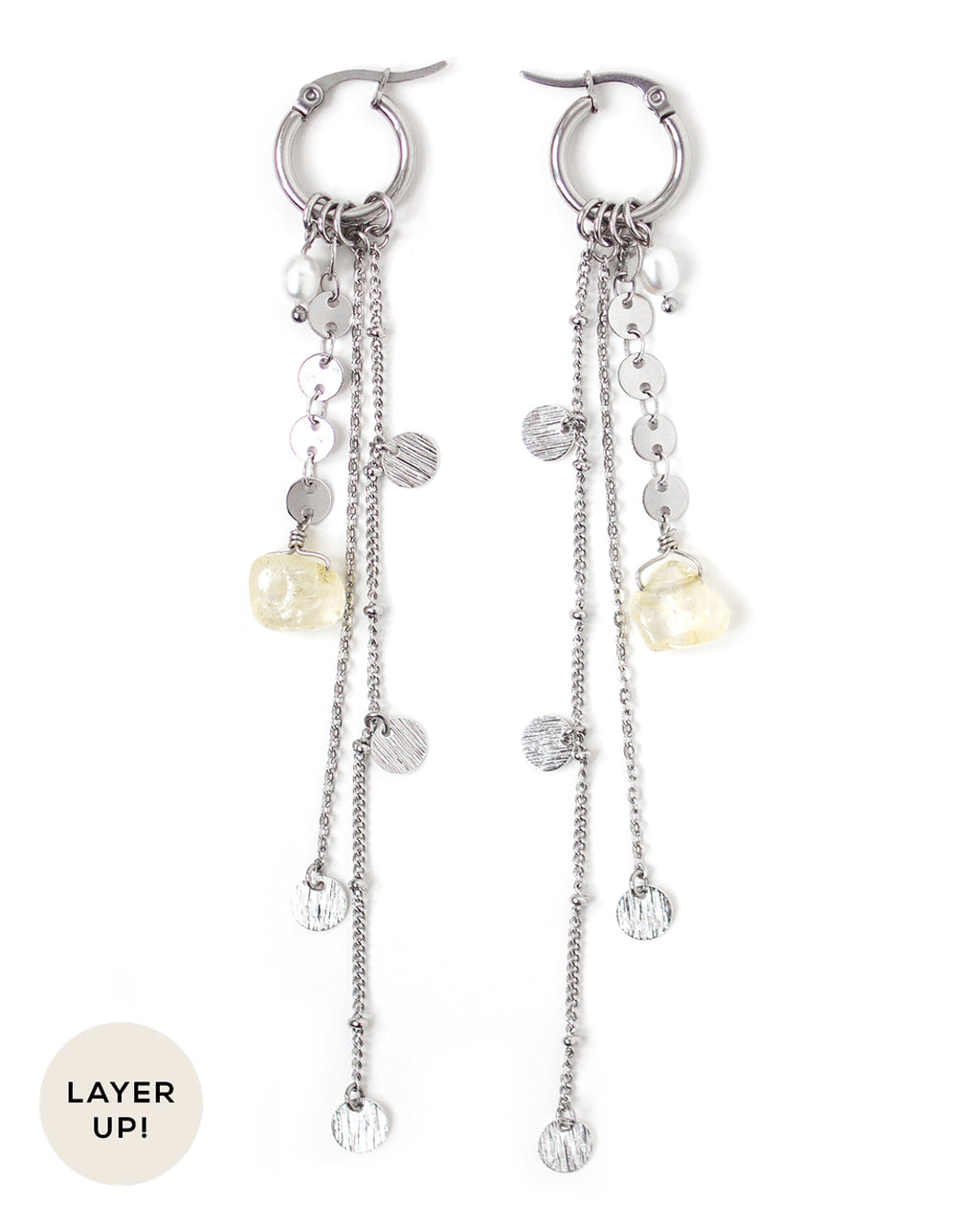 Honey | Long Multi-Strand Silver Earrings