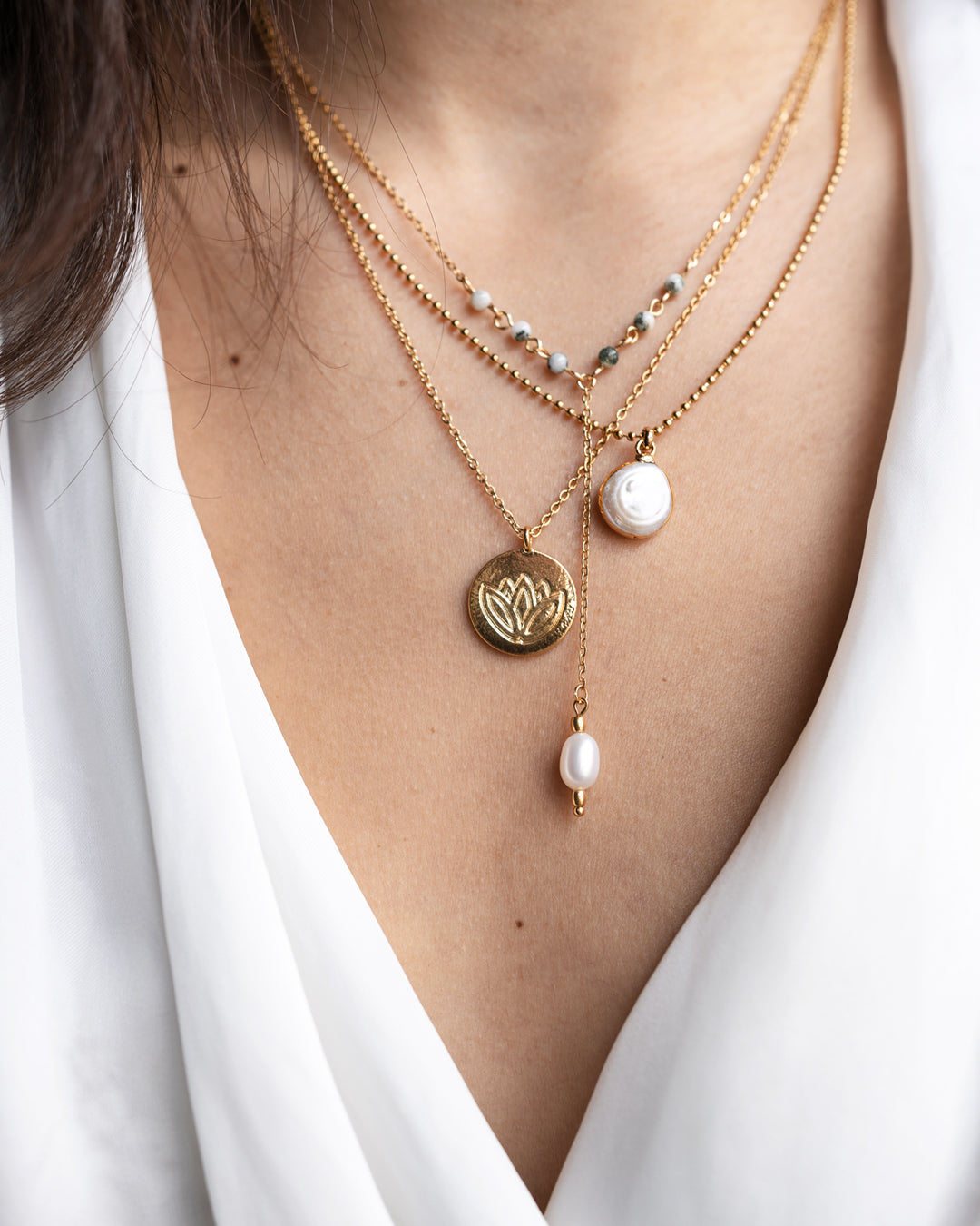 Lotus Gold Necklace Gold - Main Image