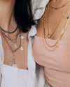 Fontaine | Gold Chains And Stones Layered Necklace Set