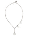 Nerite | Gold Lariat With Shell Paillette Necklace