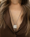 Empower | Silver Square Woman Pendant Necklace