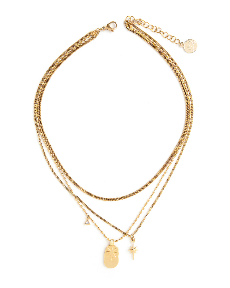 Paola | Gold Short Layered Star Necklace