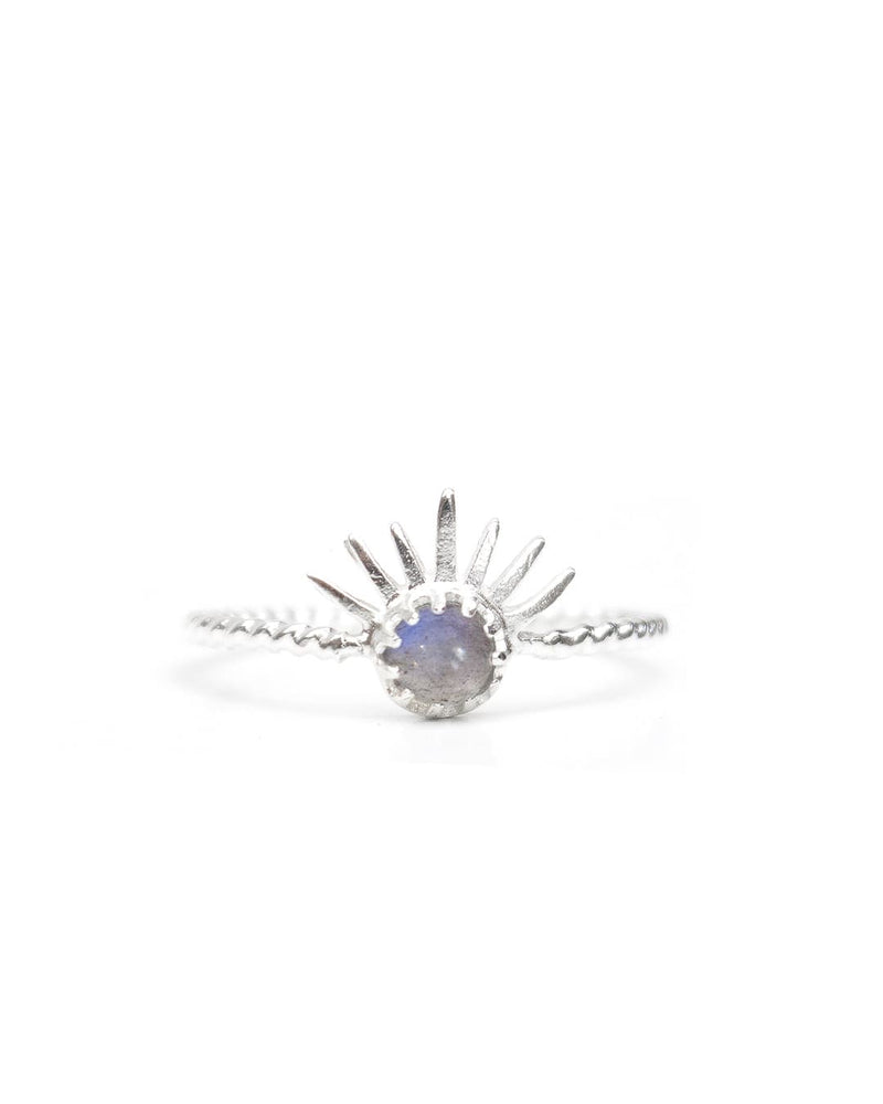Solar | Sterling Silver Sun & Labradorite Ring