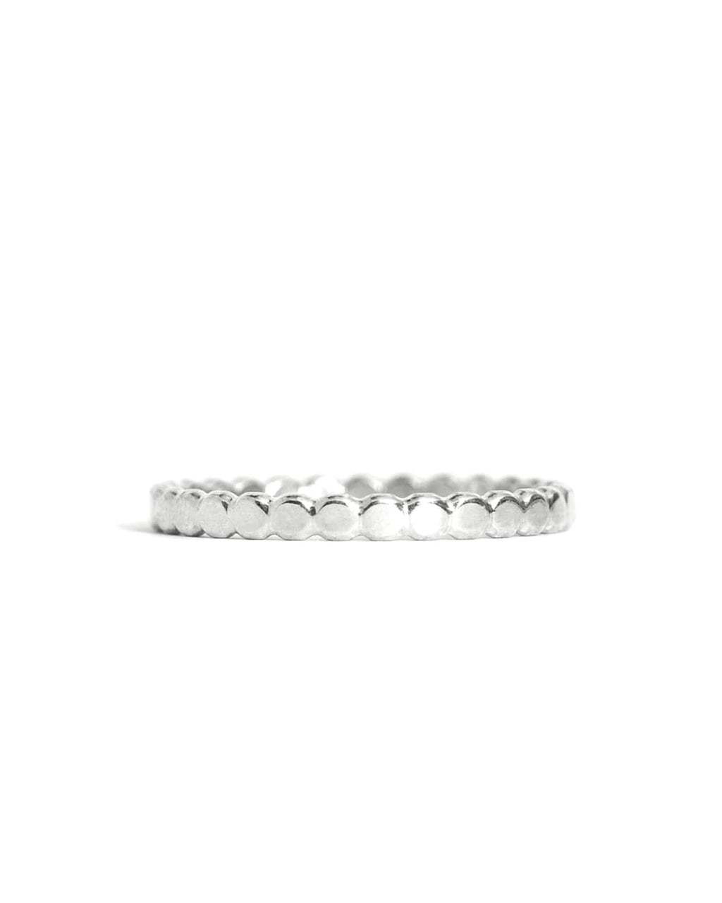 Suzy | Silver Flat Beaded Ring