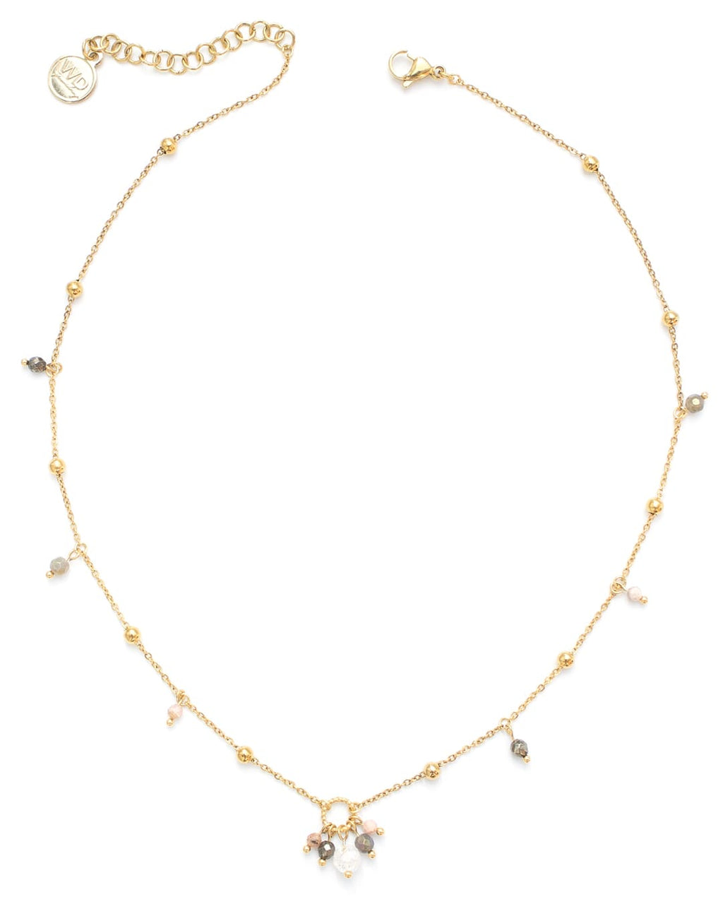 Colgar  | Gold Gemstones Charm Necklace