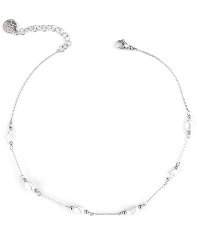 Verger | Silver Stones And Pearls Necklace
