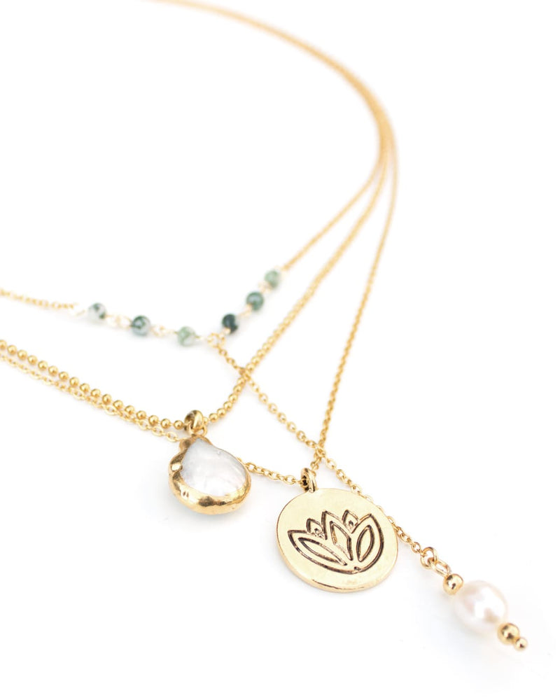 Lotus | Gold Pearl Layered Necklace