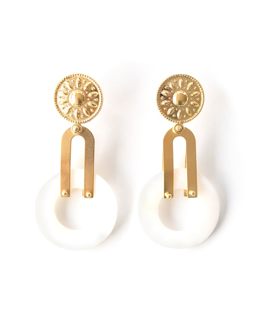 Akumal | Gold Nacre Statement Earrings