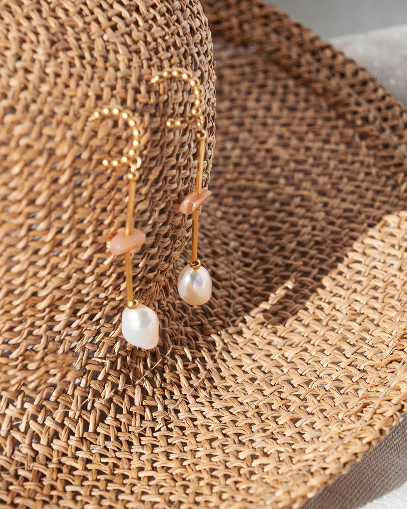 Cabana | Gold Hoops And Pearl Earrings