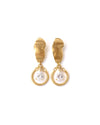 Catherine | Silver Pearl Crystal Hoop Earrings