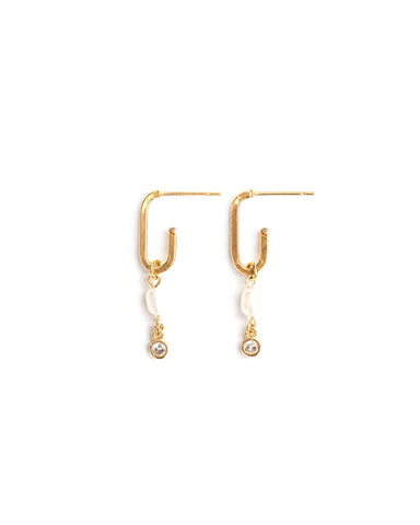 Jones | Gold Crystal Hoop Earrings