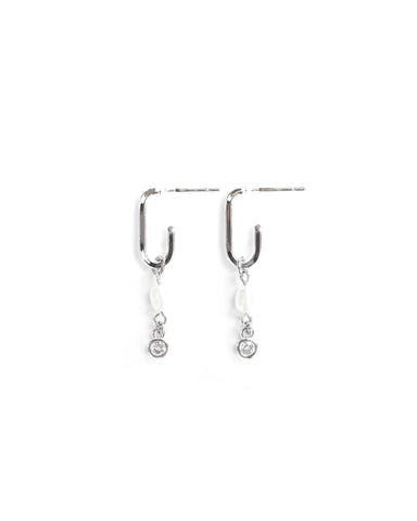 Jones | Silver Crystal Hoop Earrings