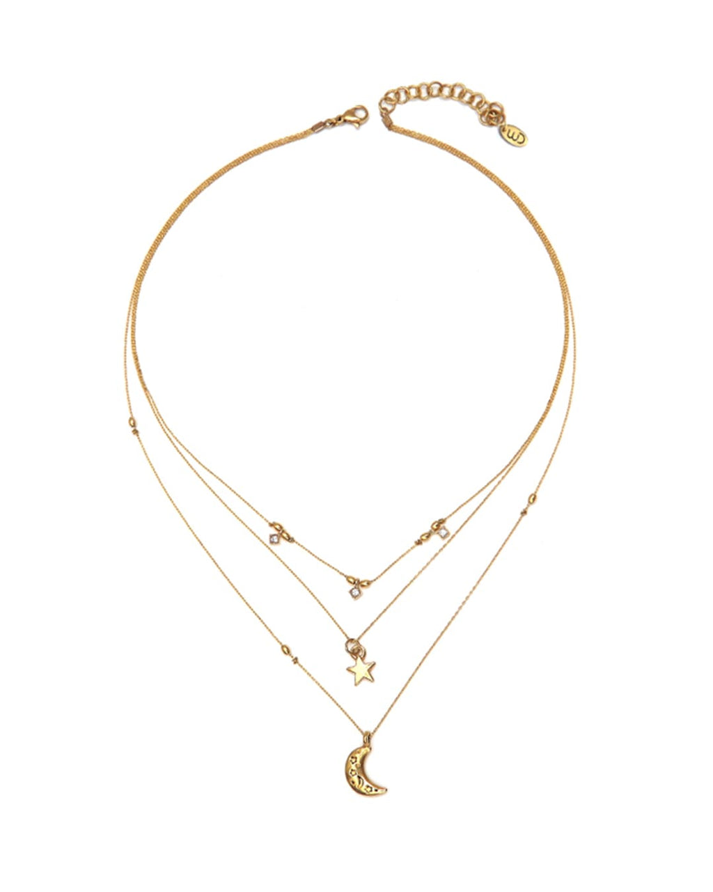 Celeste | Gold Star & Moon Layered Necklace