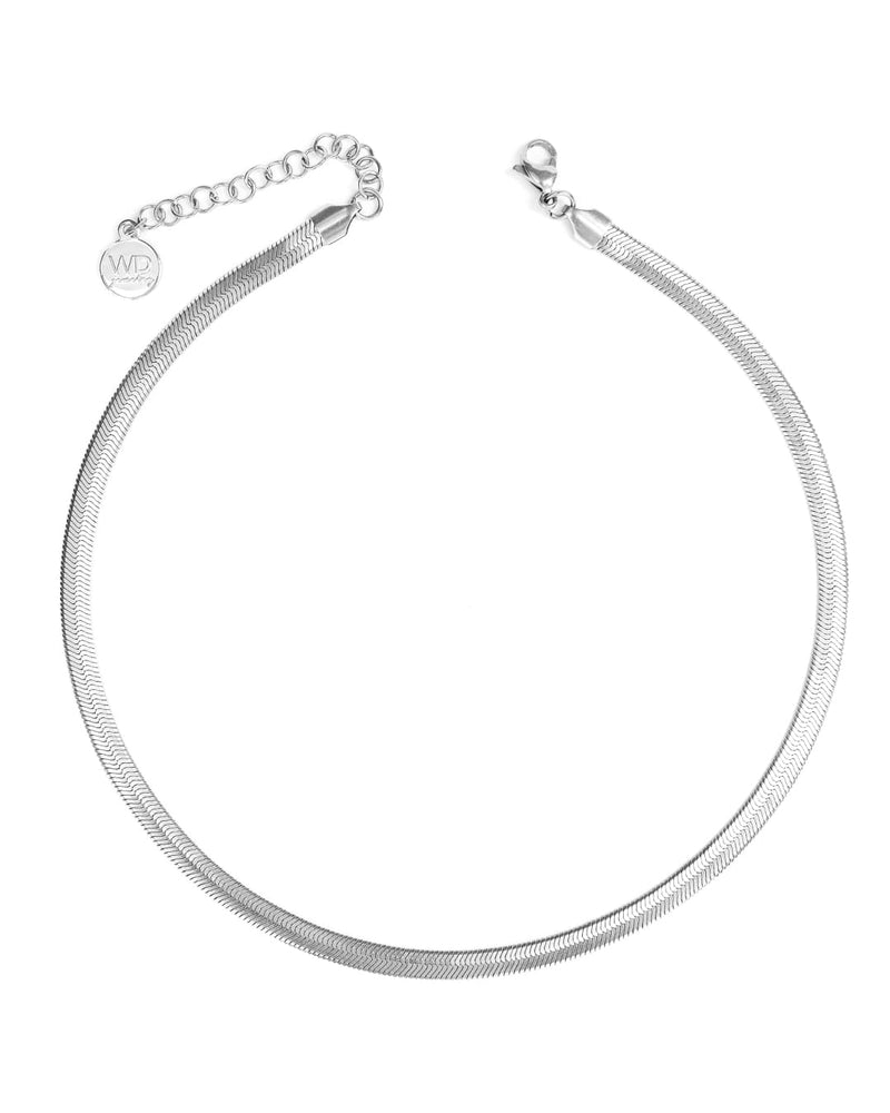 Cobra | Silver Large Herrinbgone chain necklace